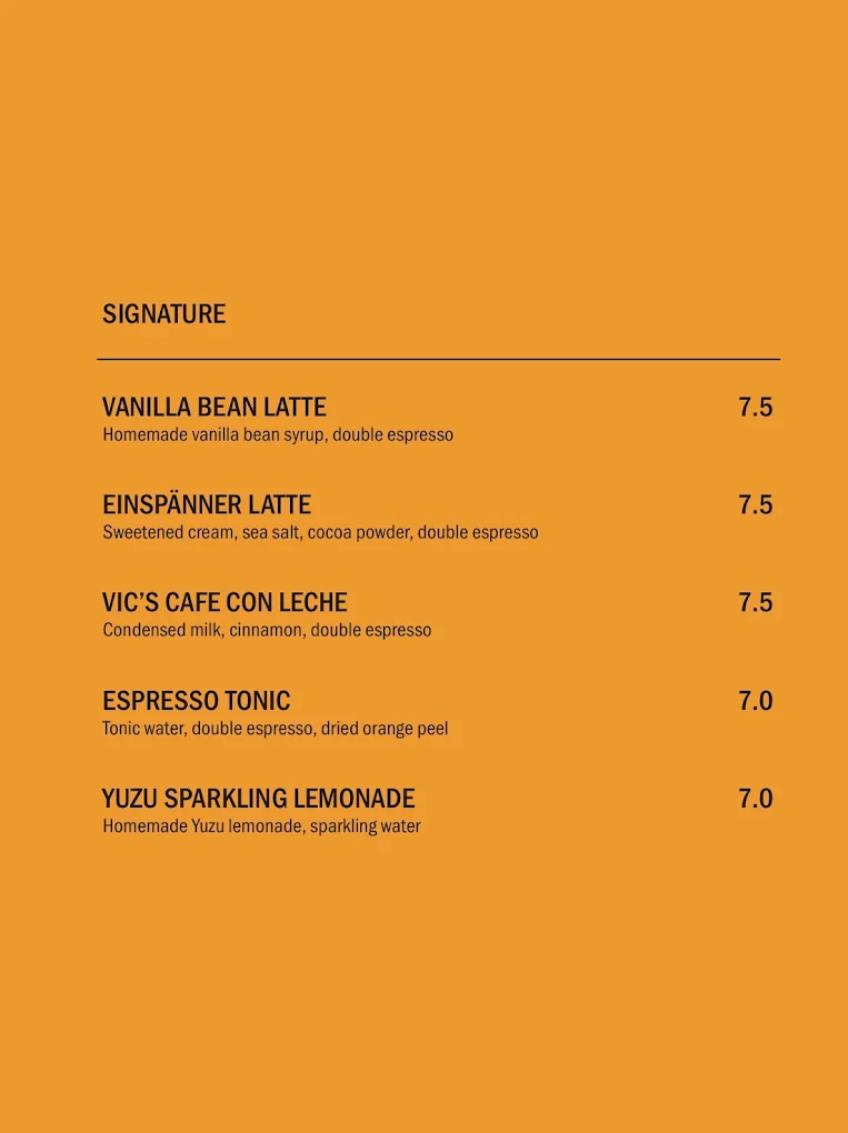 Community Goods signature drinks menu